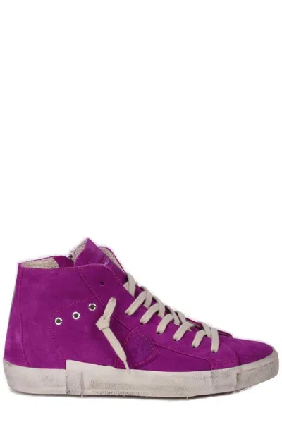 Philippe Model Paris Logo-patch Sneakers In Pink