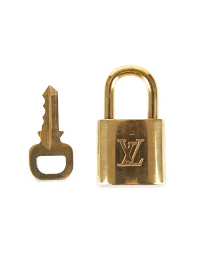 Pre-owned Louis Vuitton Women's 2-piece Metal Padlock & Key Set In Yellow