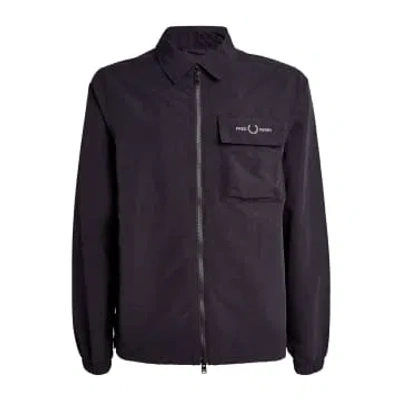 Fred Perry Ripstop Overshirt In Black