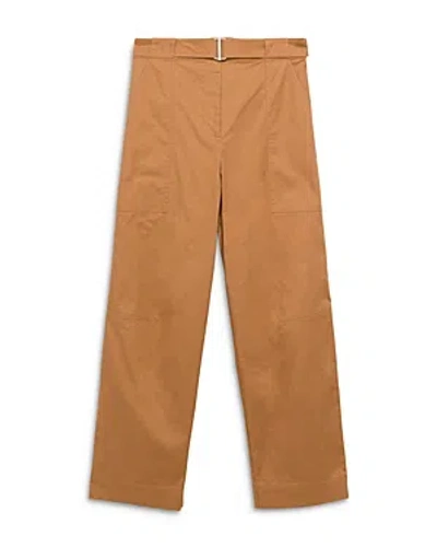 Simkhai Jenny Belted Relaxed Straight Crop Pants In Hickory