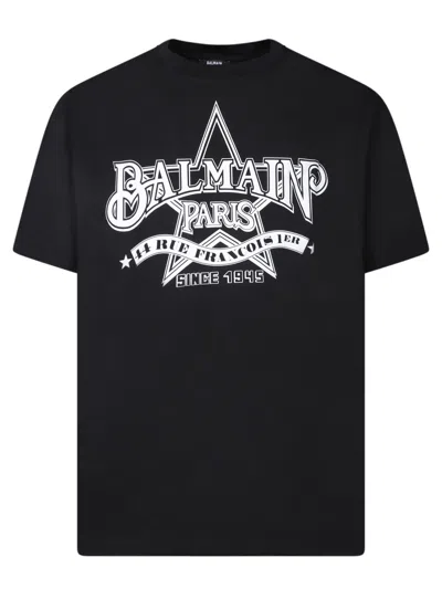 Balmain Black Star Print T-shirt