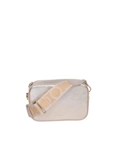 Coccinelle Tebe Grained Leather Crossbody Bag In Metallic