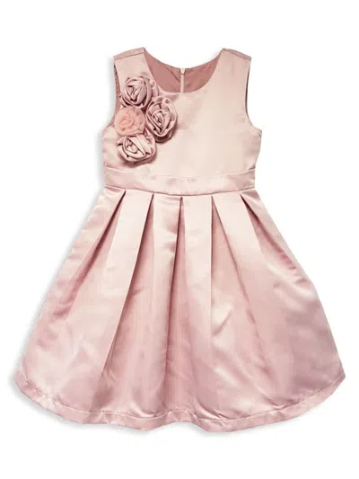 Joe-ella Kids' Little Girl's & Girl's Satin Rosette Dress In Pink