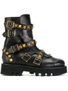 FAUSTO PUGLISI STUDDED CHUNKY BOOTS,FP394BOOT12342988