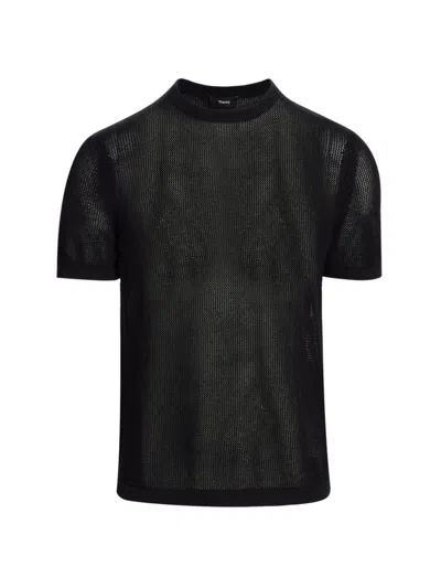 Theory Men's Cairn Knit Short-sleeve T-shirt In Black