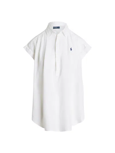 Polo Ralph Lauren Linen Popover Shirt In White
