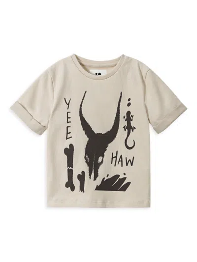 Omamimini Babies' Little Kid's & Kid's Yee-haw Graphic T-shirt In Sand