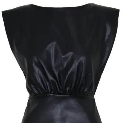 Lucy Paris Pat Faux Leather Mini Dress In Black
