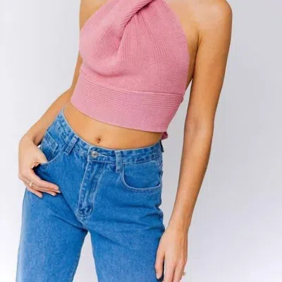 Le Lis Ashley Knit Crop Top In Dusty Pink