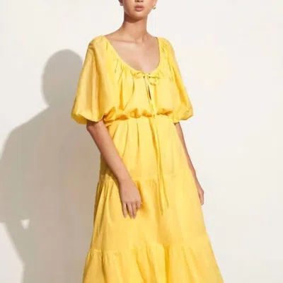 Faithfull The Brand Marloe Maxi Dress In Plain Lemon In Yellow