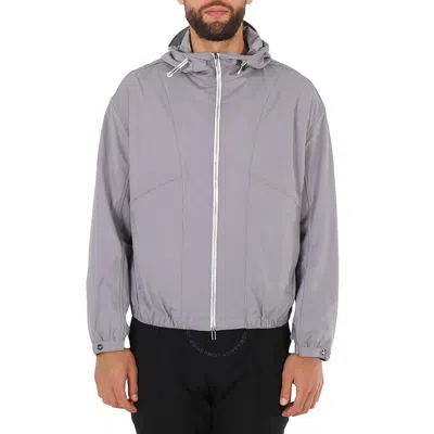 Emporio Armani Zip-up Hooded Shell Jacket In Grey