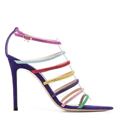 Gianvito Rossi Mirage Strappy Heeled Sandals In Yellow/purple/green