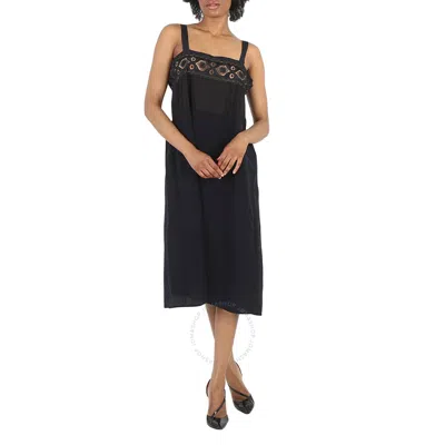 Maison Margiela Woman Midi Dress Black Size 6 Viscose, Silk