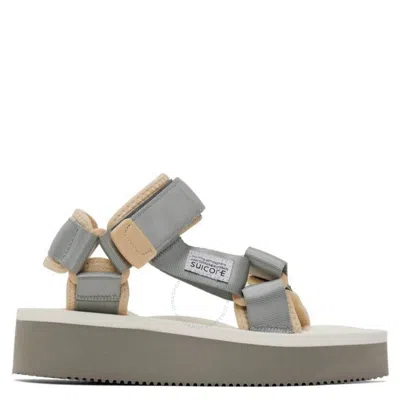 Suicoke Gray & White Depa-2po Sandals In Grey/white