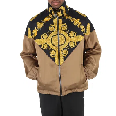 Versace Jacket With Print In Gold Tone/black