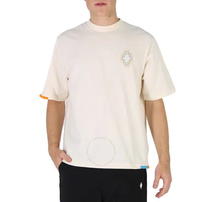 Marcelo Burlon County Of Milan Stitch Cross Cotton T-shirt In Orange