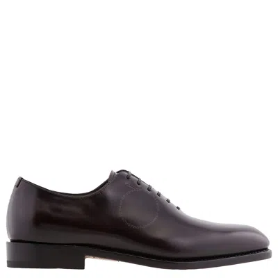 Ferragamo Men's Angiolo Lace-up Leather Dress Shoes In Black