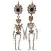 ALEXANDER MCQUEEN Silver Queen & King Skeleton Earrings