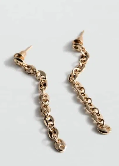 Mango Teen Chain Pendant Earrings Gold
