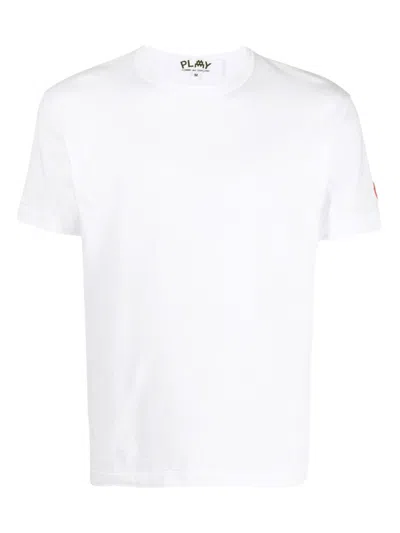 Comme Des Garçons Play Jersey T-shirt In White