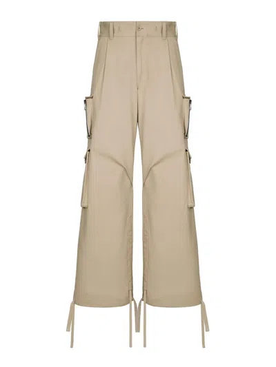 Dolce & Gabbana Wide-leg Cargo Trousers In Beige