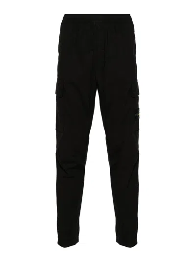 Stone Island Compass-badge Track Trousers In Black