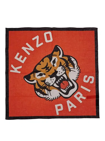 Kenzo Logo Scarf In Red