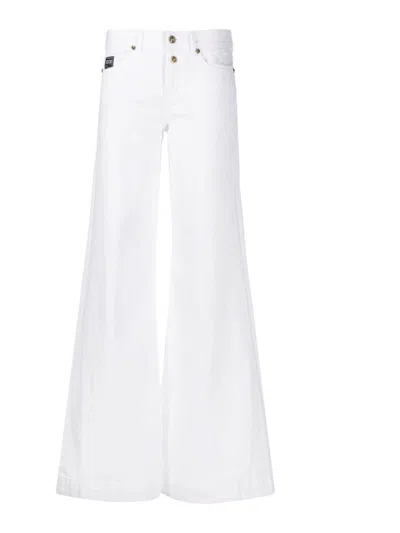 Versace Jeans Couture Mid-rise Wide-leg Jeans In White