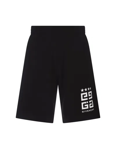 Givenchy 4g Printed Cotton Shorts In Black