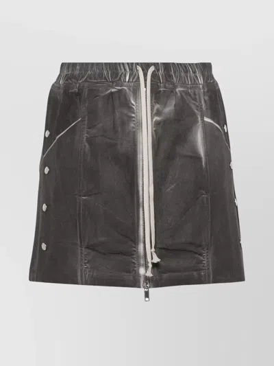 Rick Owens Drkshdw Babel Denim Mini Skirt In Grey