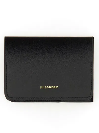 Jil Sander Folding Card Holder In Black