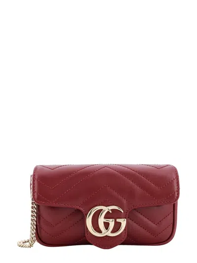 Gucci Gg Marmont Matelassé Super Mini Shoulder Bag In Red