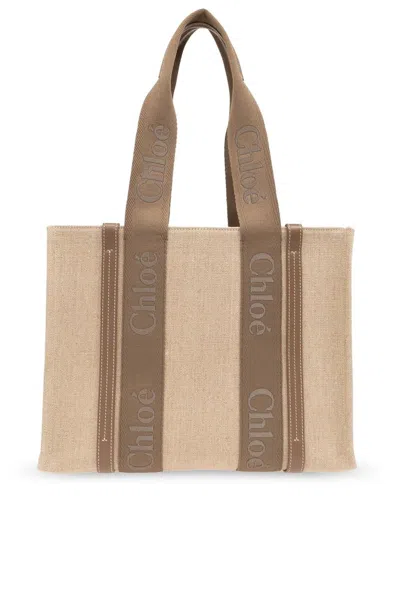 Chloé Medium Woody Tote Bag In Brown