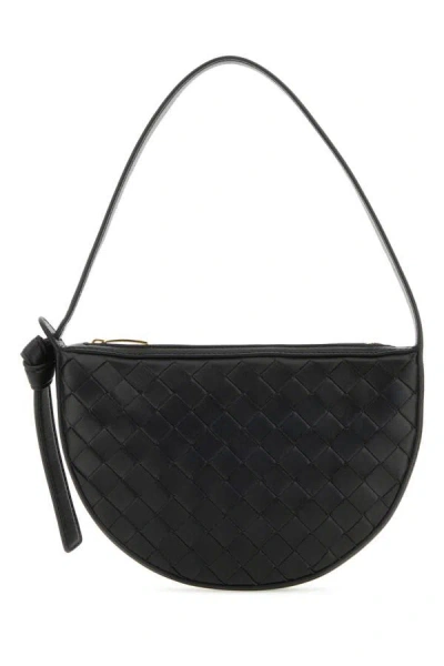 Bottega Veneta Woman Black Leather Shoulder Bag