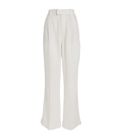 7 For All Mankind Pleated Trousers In White