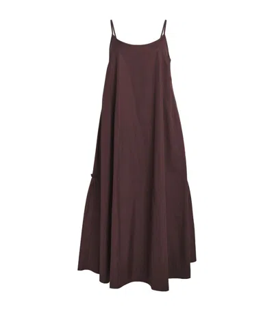 Marina Rinaldi Cotton Slip Dress In Brown