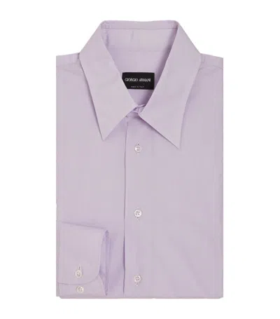 Giorgio Armani Cotton Poplin Shirt In Purple