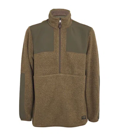 Purdey Lux Half-zip Sporting Sweatshirt In Brown