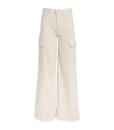 Mother The Undercover Sneak High-rise Cargo Jeans In White