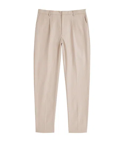 Paige Pleated Shultz Chinos In Beige
