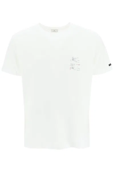 Etro Cube Logo T-shirt Men In White