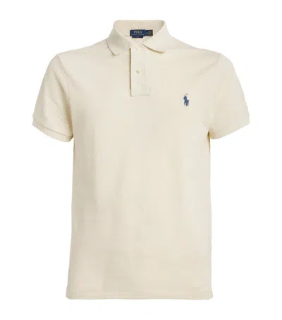 Polo Ralph Lauren Cotton Mesh Slim-fit Polo Shirt In Ivory