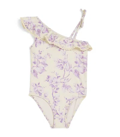 Zimmermann Kids' Floral Halliday Swimsuit (1-10 Years) In Yellow
