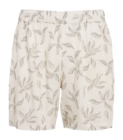 Paige Floral Sanda Shorts In White