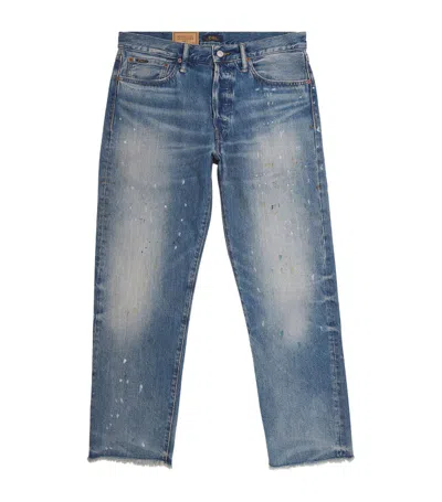 Polo Ralph Lauren Distressed Straight Jeans In Blue