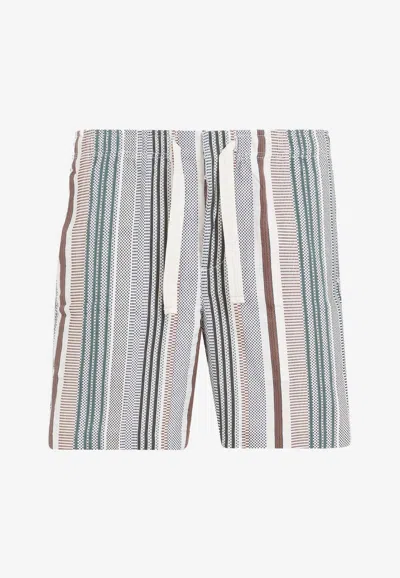 Orlebar Brown Alex Stitched Canvas Shorts In Multicolor