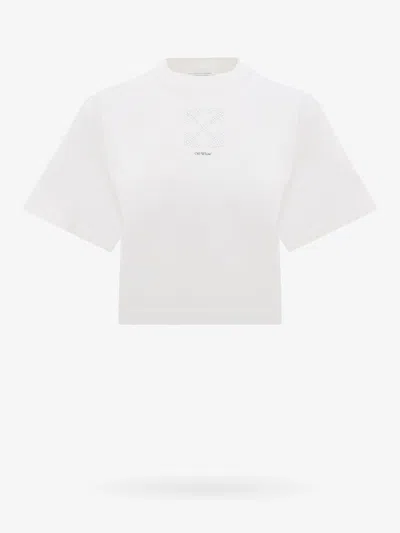 Off-white Off White Woman T-shirt Woman Beige T-shirts In Cream