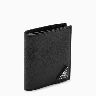 Prada Black Saffiano Wallet With Plaque Men