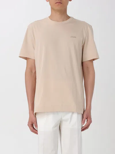 Zegna T-shirt  Men Color Sand In Cream