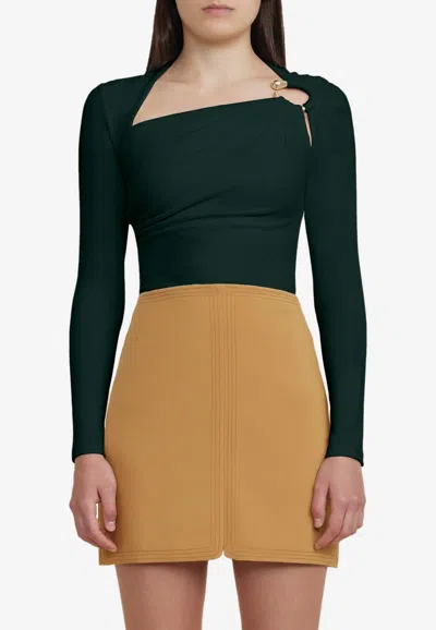 Acler Anderston Asymmetric Top In Green